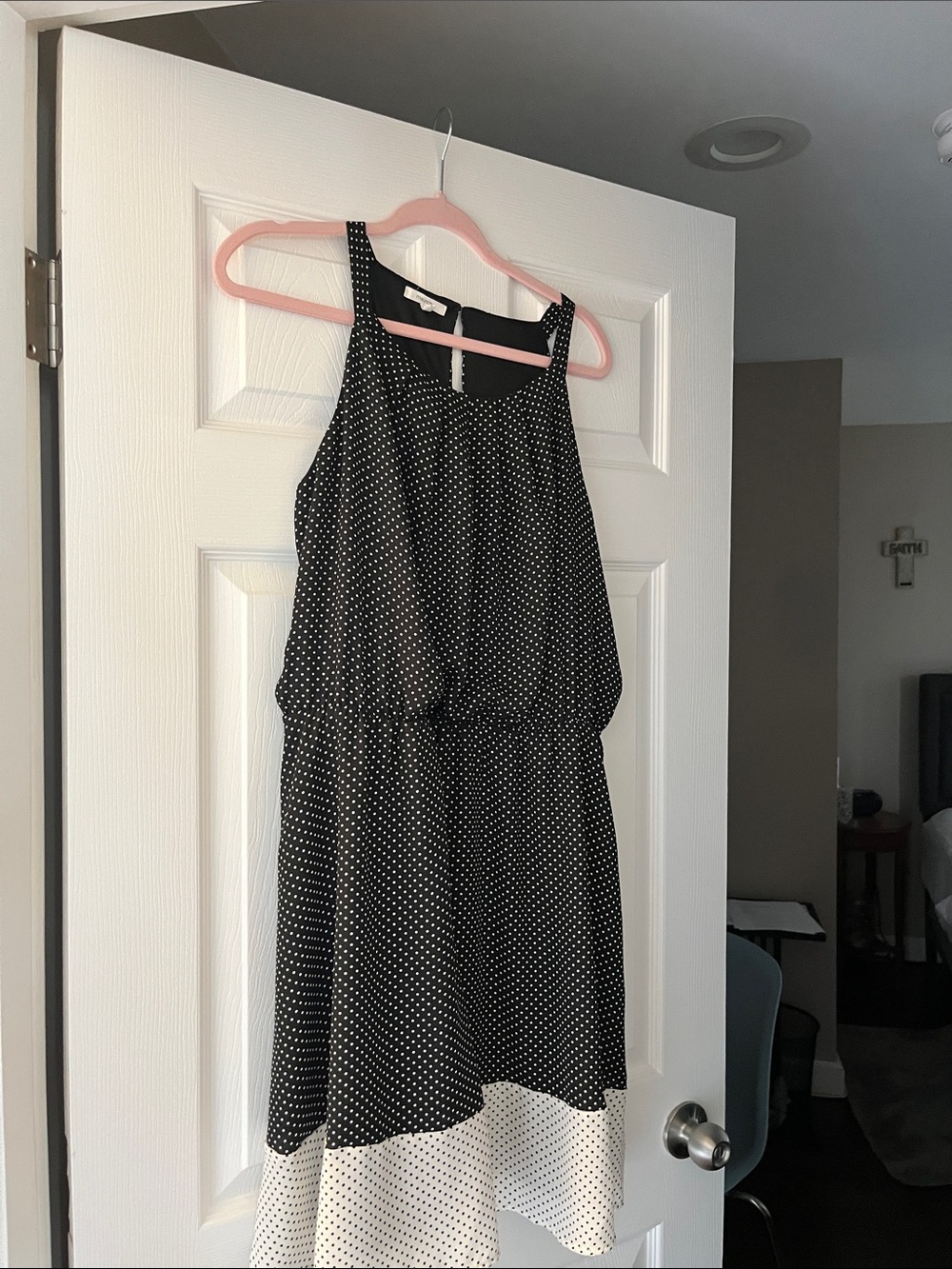 Maurices Black and White Dotted Halter Dress
